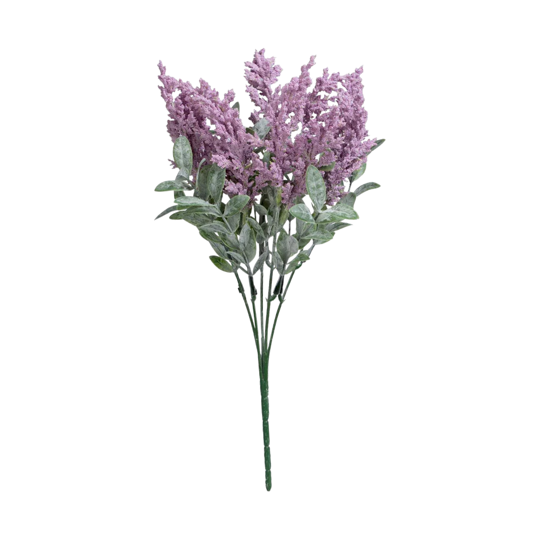 (11067) Ramo fino pastel x5 34 cm bco/lila