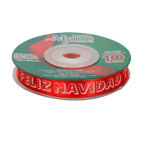(11913)Liston Satin Navideño de 10 mm x 10 m