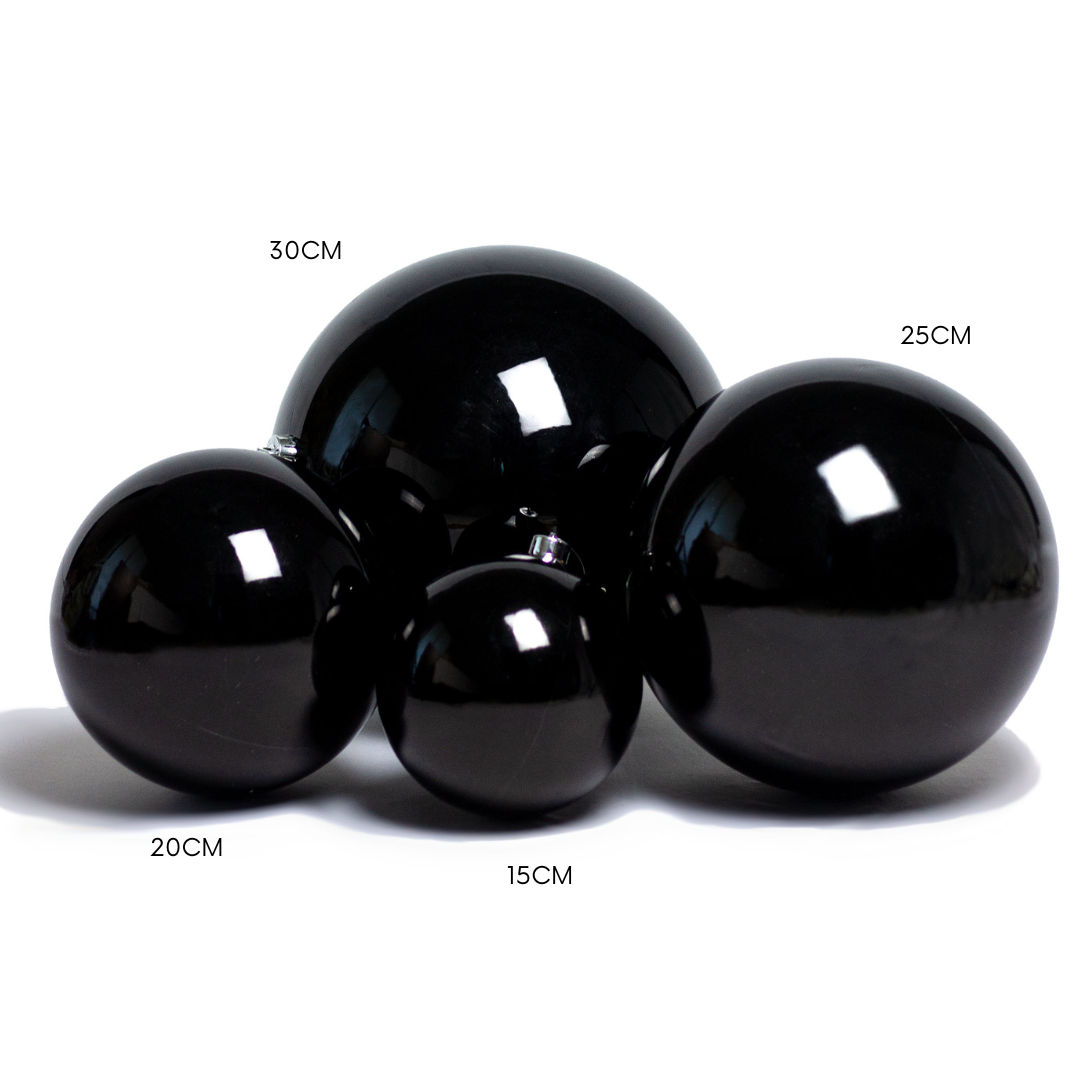 Esfera navideña metalica jumbo negro (varias medidas)