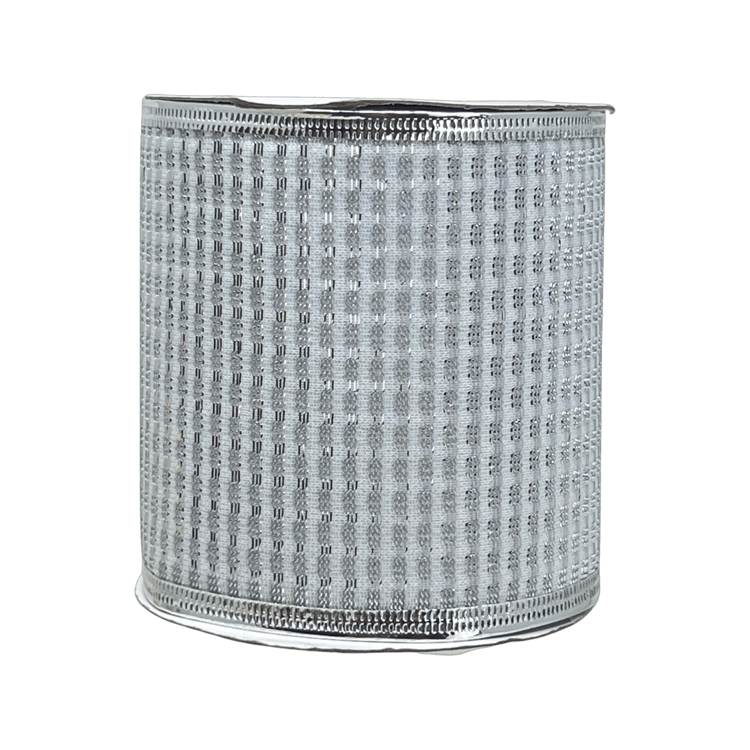 (Tch001508S) Liston navideño Malla Alambrada 10Cm 9M plata