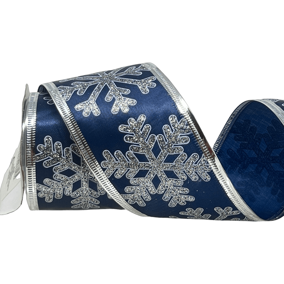 (Tch01538Ob) Liston Navideno Copos 6Cm 9M Azul
