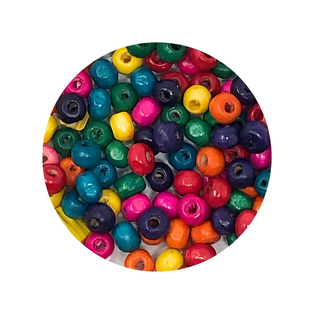 (2043mt) Cuenta de madera 6x7 mm 20 gr aprox