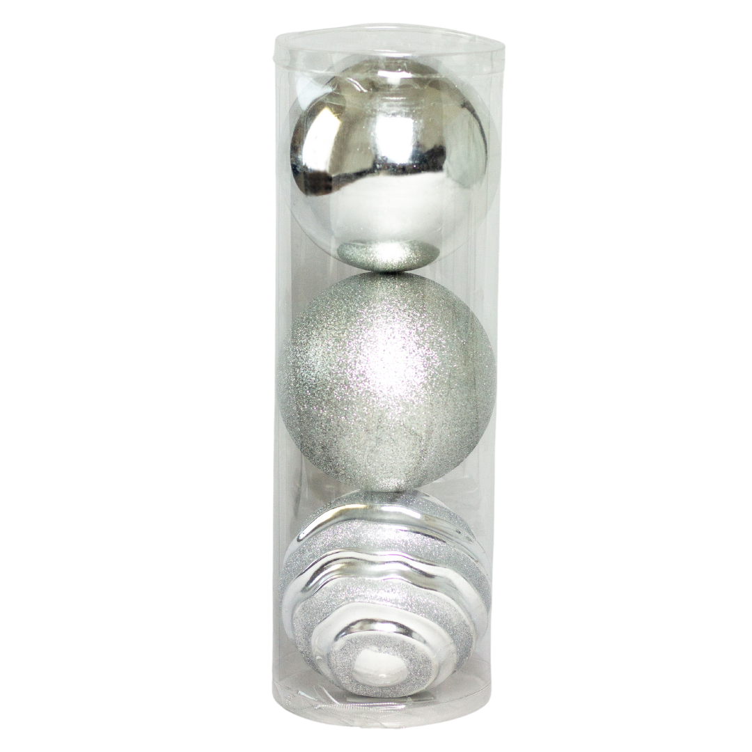 (BHK00226S(S)) Esferas navideñas de 15CM C/3PZ Plata