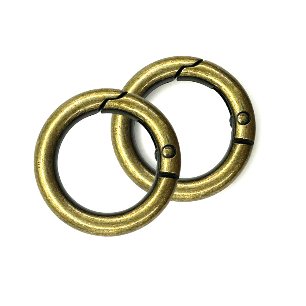 (20) Argolla con Resorte 20MM C/2 pza en color dorado y plateado para bolsa tejidas