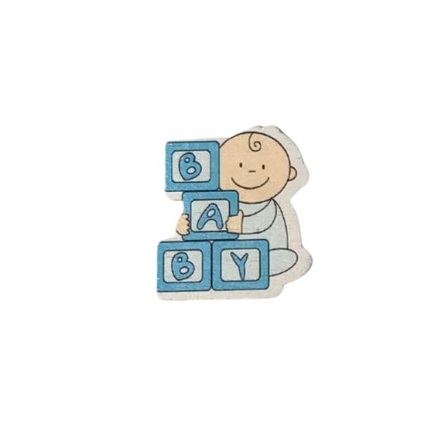 (25222) Figura de madera baby cubos celeste 3.5 cm c/12 pz