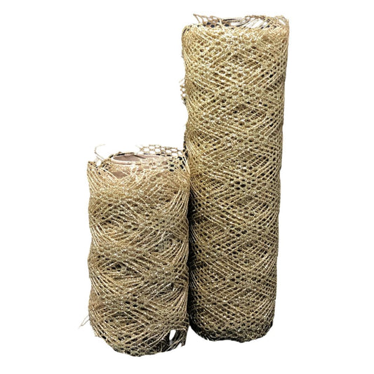 (YW0737-009G) Mallas forma rombo color oro de 15/24 cm x 5.5 m