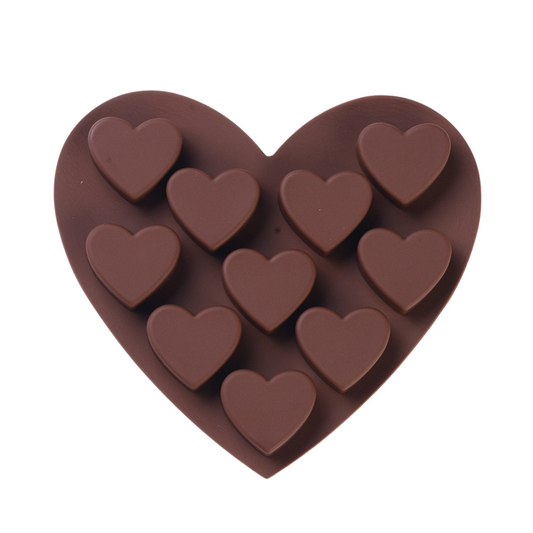 (26349) Molde de silicon corazones, 10 x 15 cm