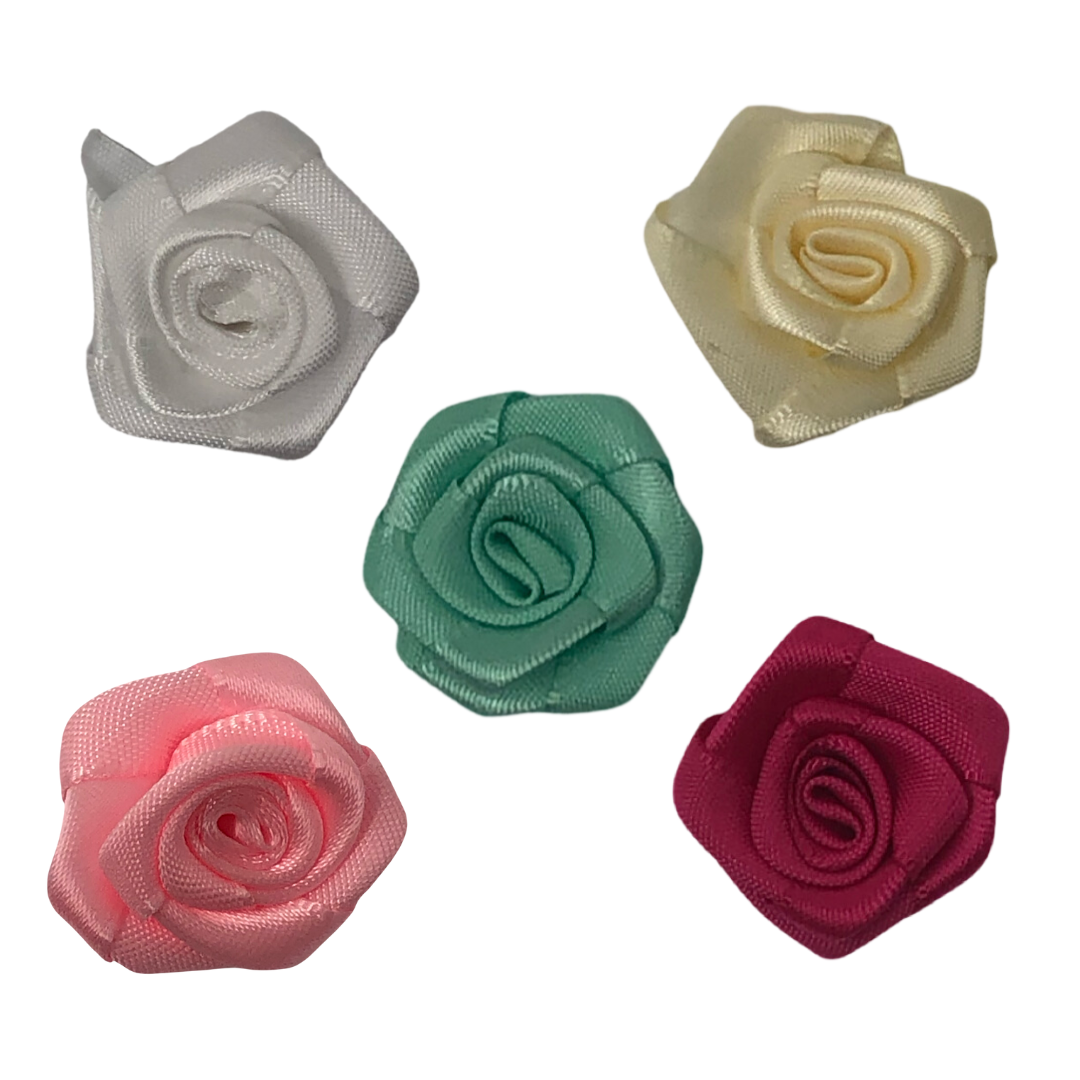 (APA0080) Aplicacion flor satin 3CM C/5