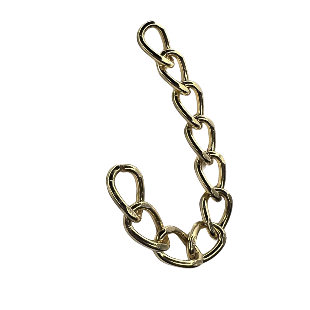 (2809) Cadena Aluminio 10MM 1 Metro en Dorado y Plata