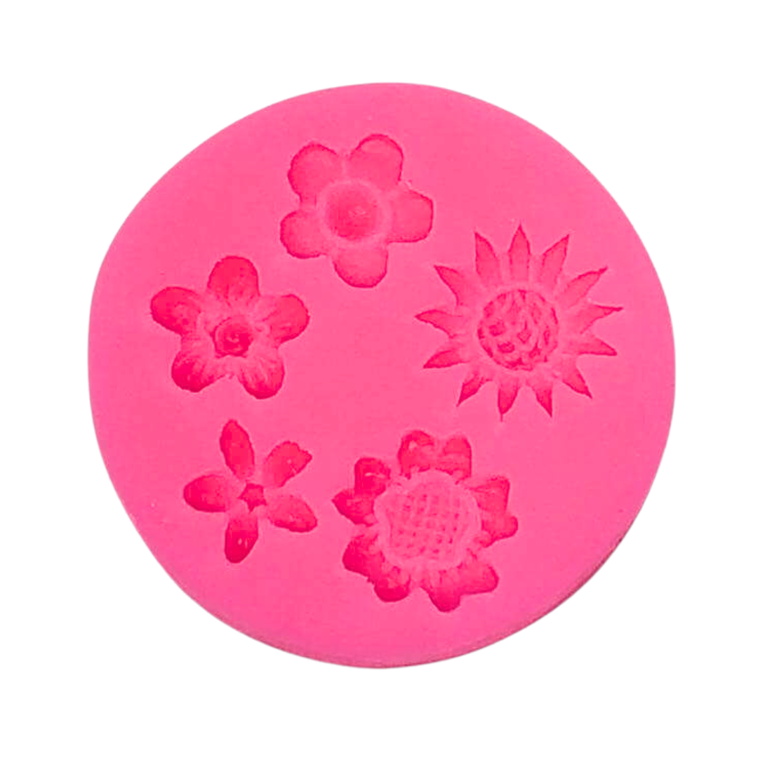 (28841)  Molde de silicon flores 7 x 9 cm