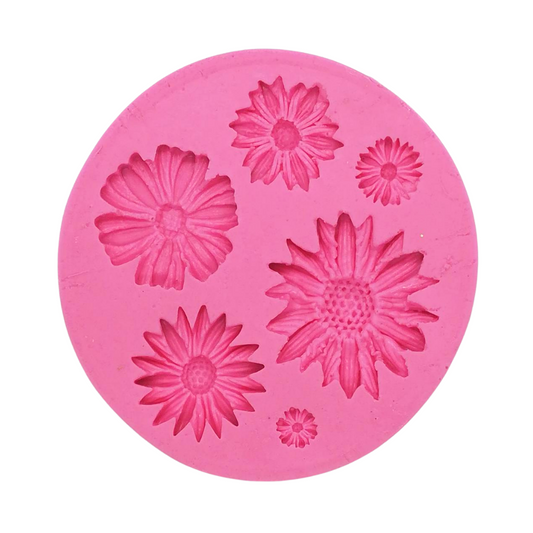 (28842)  Molde de silicon flores 7 x 10 cm