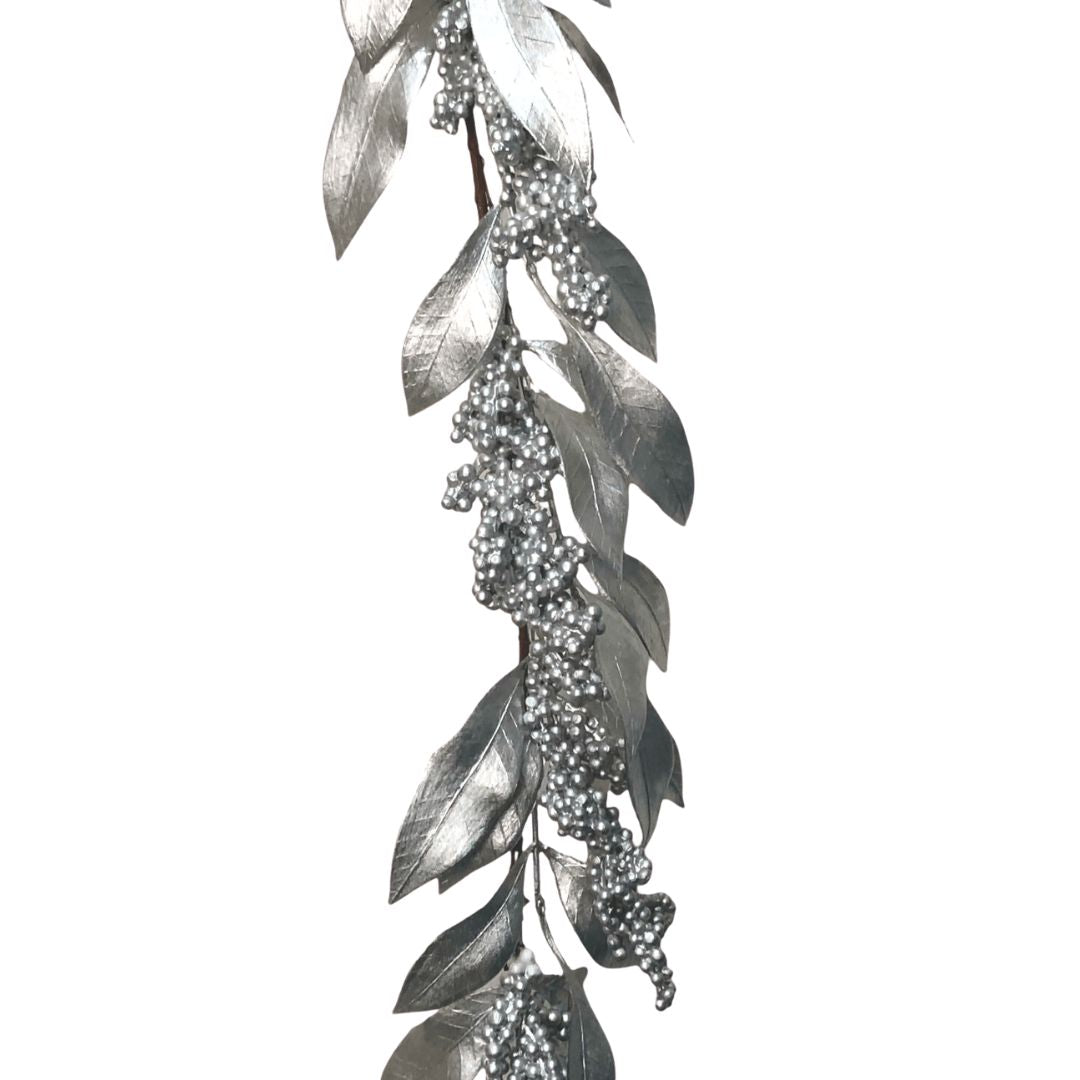 (FLX010304S) Guirnalda mate 185 cm plata