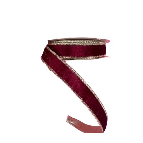 (TCH02118BU) Liston Terciopelo 2 Cm 9 M Vino