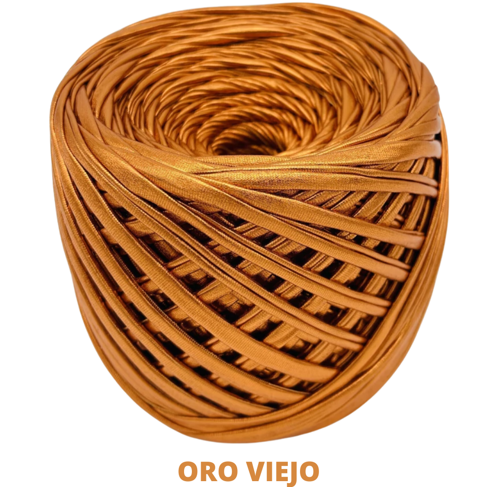 Trapillo Metalico 100 Mts 2.5 Cm Oro Viejo