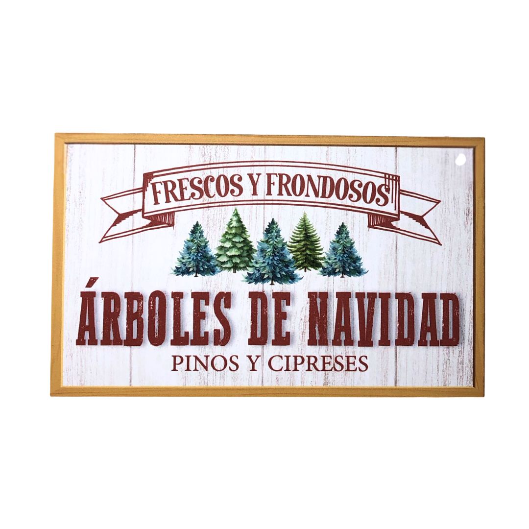 (378) Tablita navidad pino 12 x 20 cm