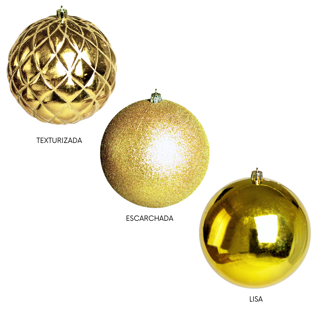 (Bhk00225G(G)) Paq. De Esfera De 12Cm C/3Pcs Dorado