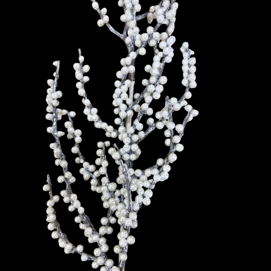 (DTI0262W) Follaje mini perlas 77 cm blanco