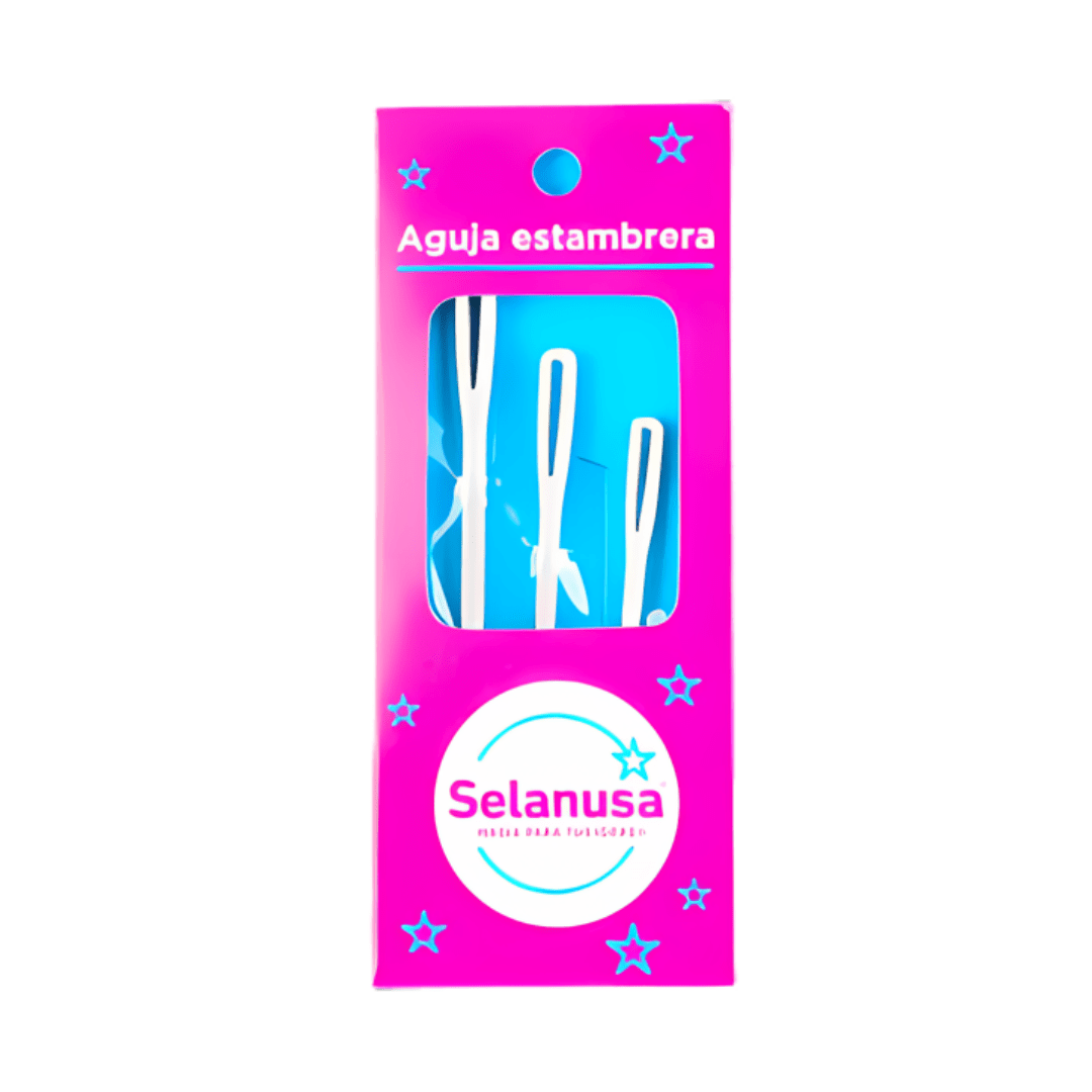 Aguja lanera de plastico con 3 pz