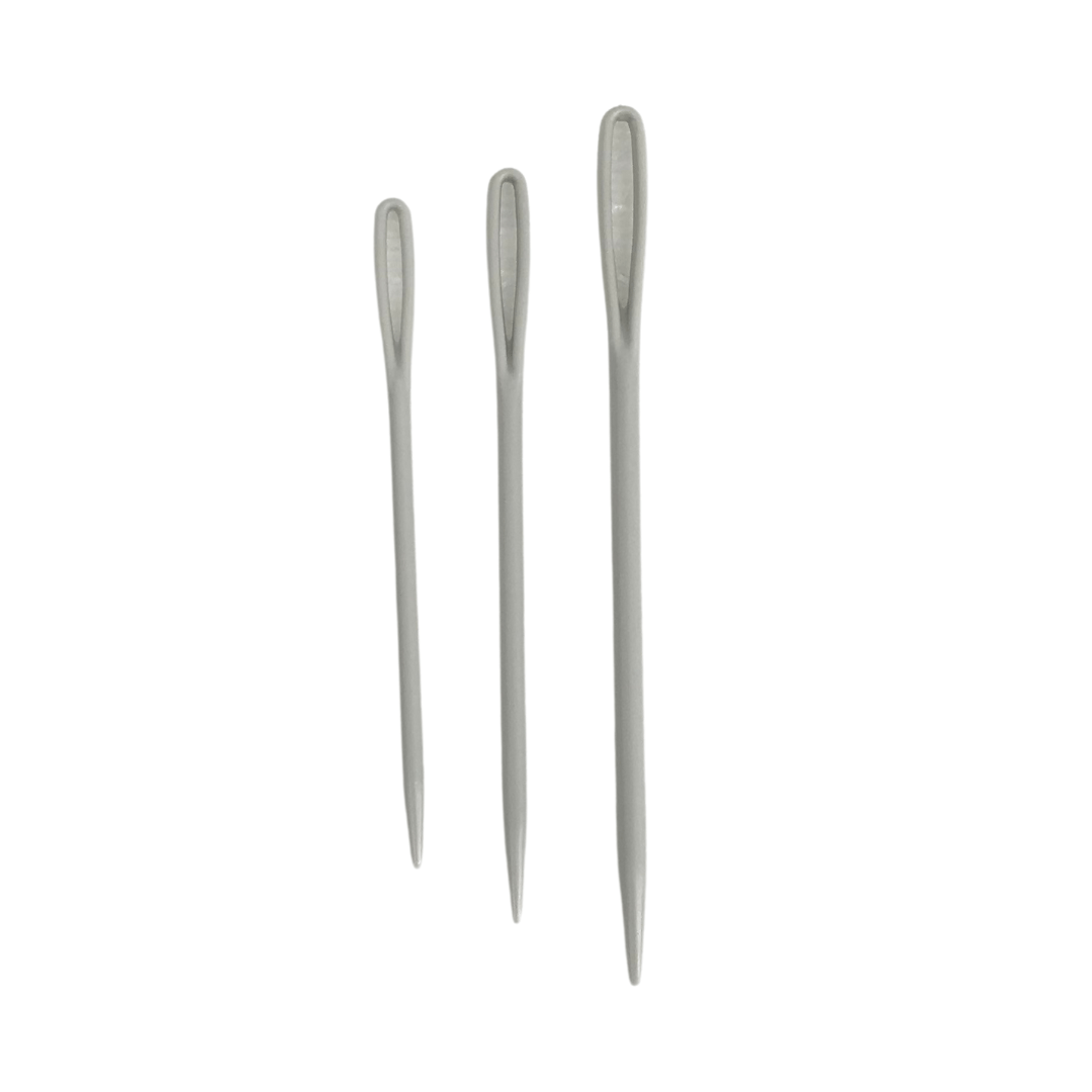 Aguja lanera de plastico con 3 pz