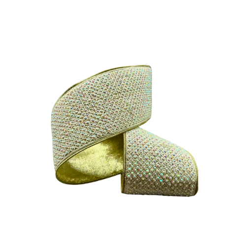 Liston Lux Piedras Tornasol 10 Cm 5 Yds