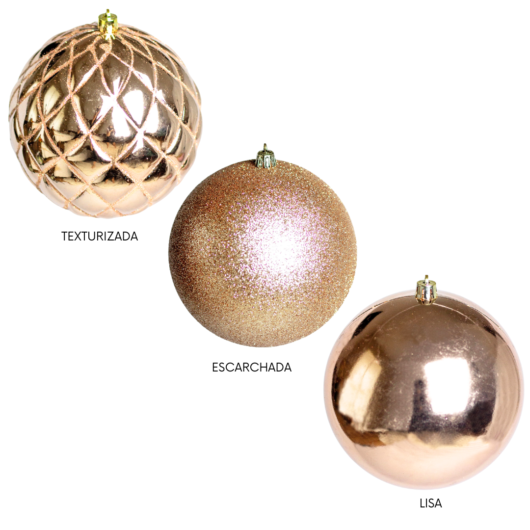 (Bhk00225Lfech) Paq. De Esfera De 12Cm C/3Pcs Cafe Claro W/Champaña