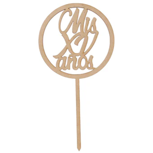 (7959) Pick circulo Mis XV años 23x12 cm