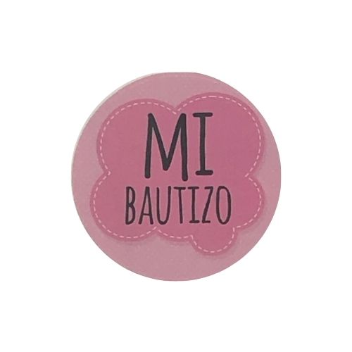 (80174) Sticker redonda Mi Bautizo c/16 pz