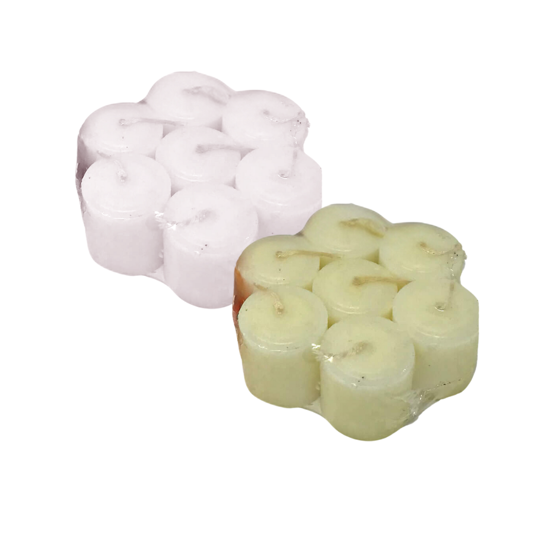 Vela cirio mediana 4x4cm c/7 (varios colores)