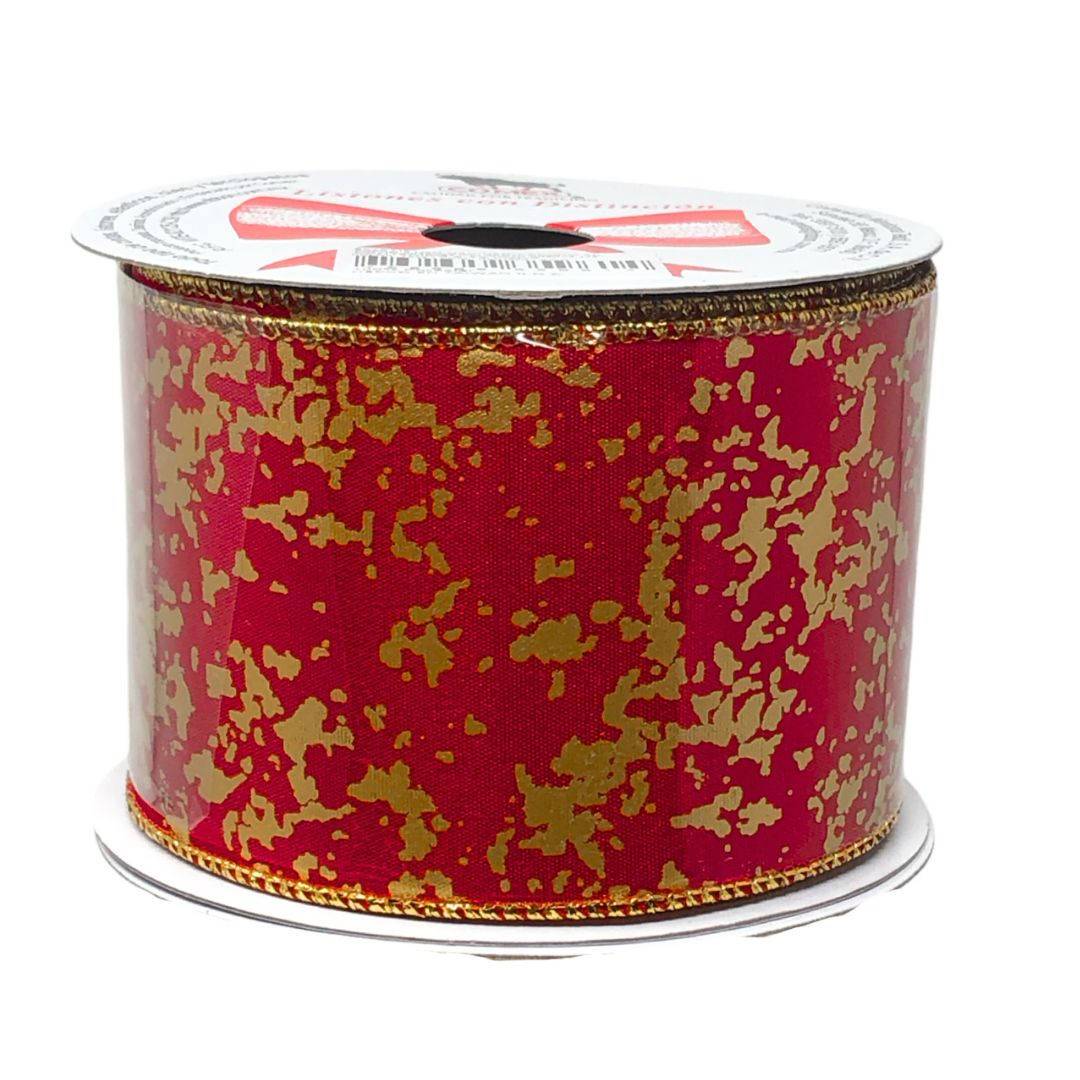 (9018) Liston navideño splash foil oro