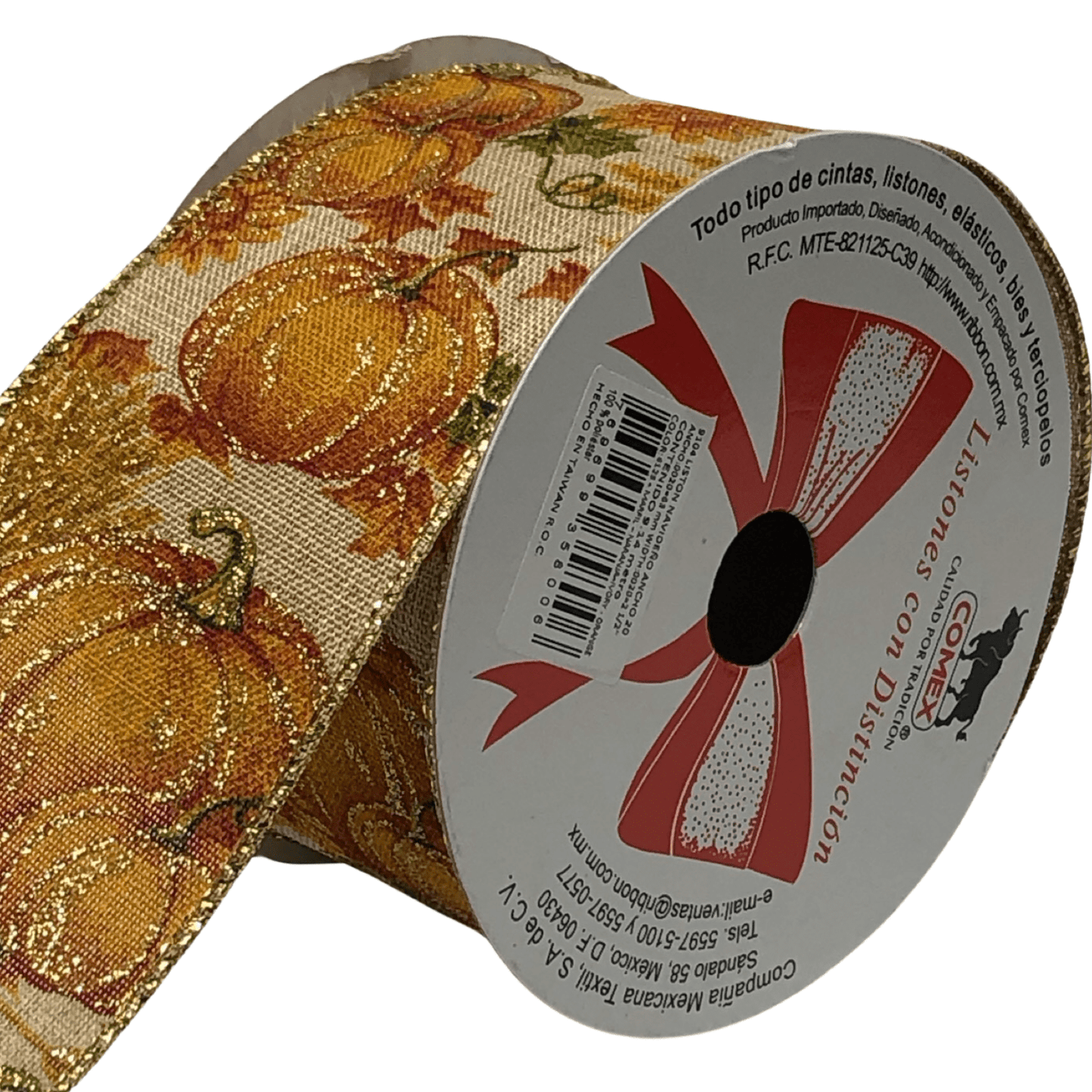 (9104) Liston otoñal con calabazas 6.3 cm x 9 m