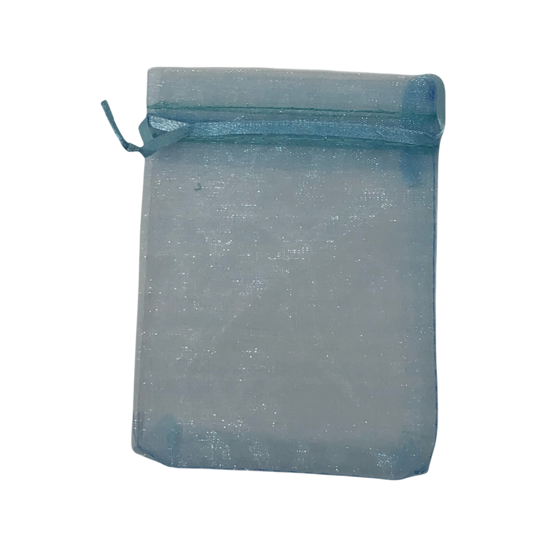 (9323) Bolsa organza #2 4x5cm celeste c/12