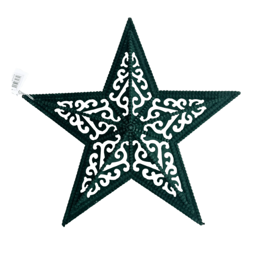 Estrella Terciopelo 3D 45Cm verde