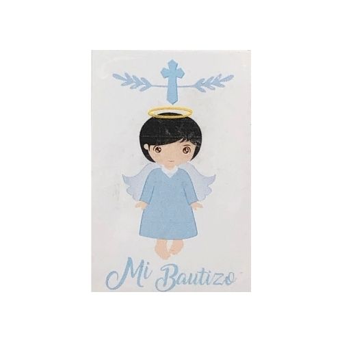 (9920) Tarjeta sticker vertical 3.5X5.5 C/10 Mi bautizo niño