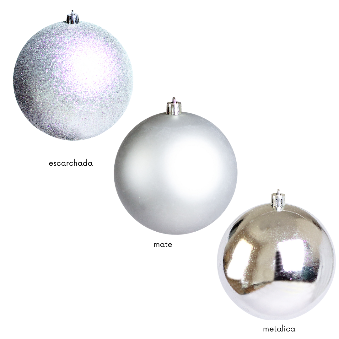 (Bhk00272S) Paq. De Esferas navideñas De 10Cm C/6Pcs Plata