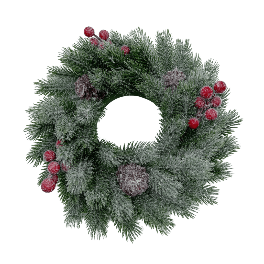 (ADV0218VD) Corona berries 30 cm verde