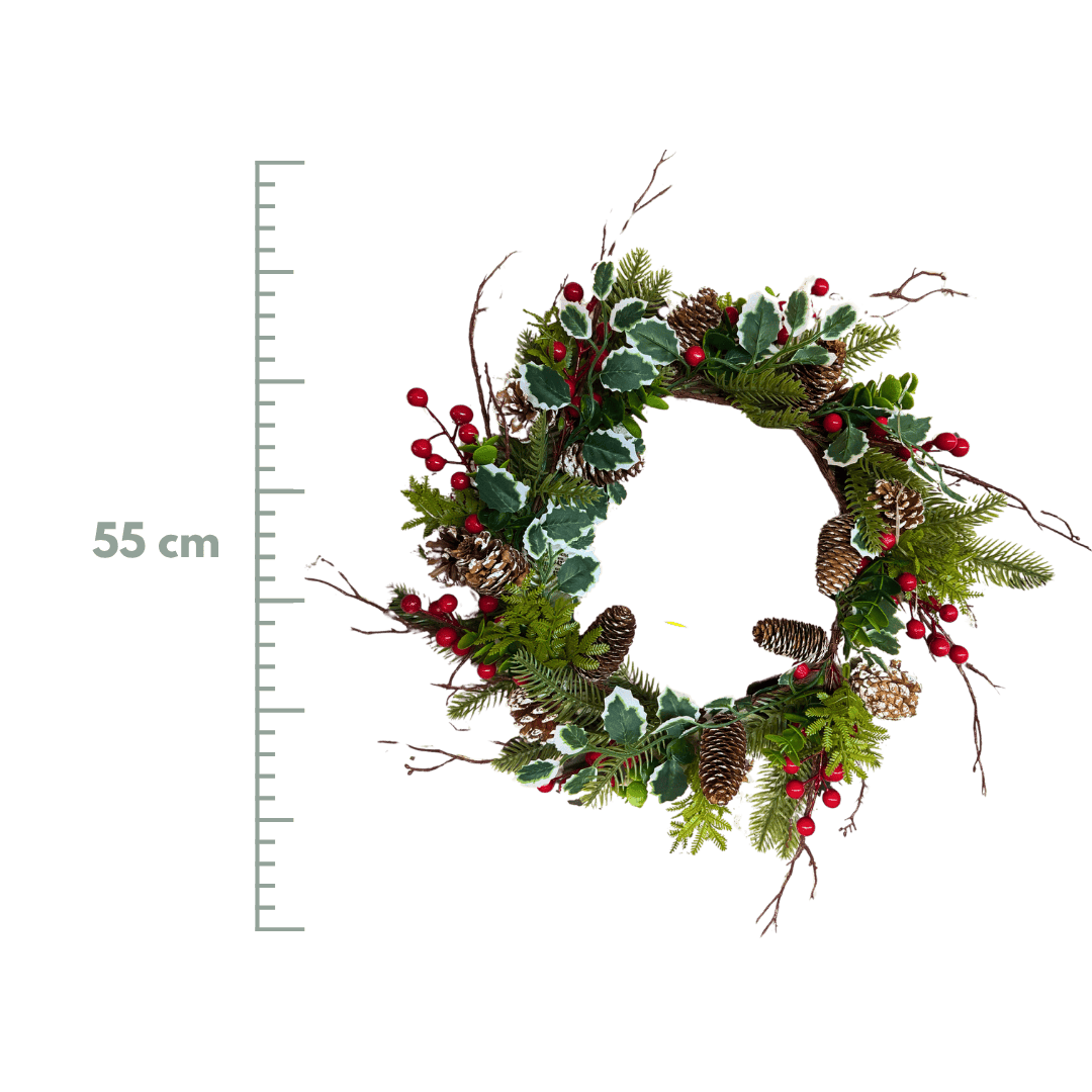 CORONA BERRIES 55CM ROJO