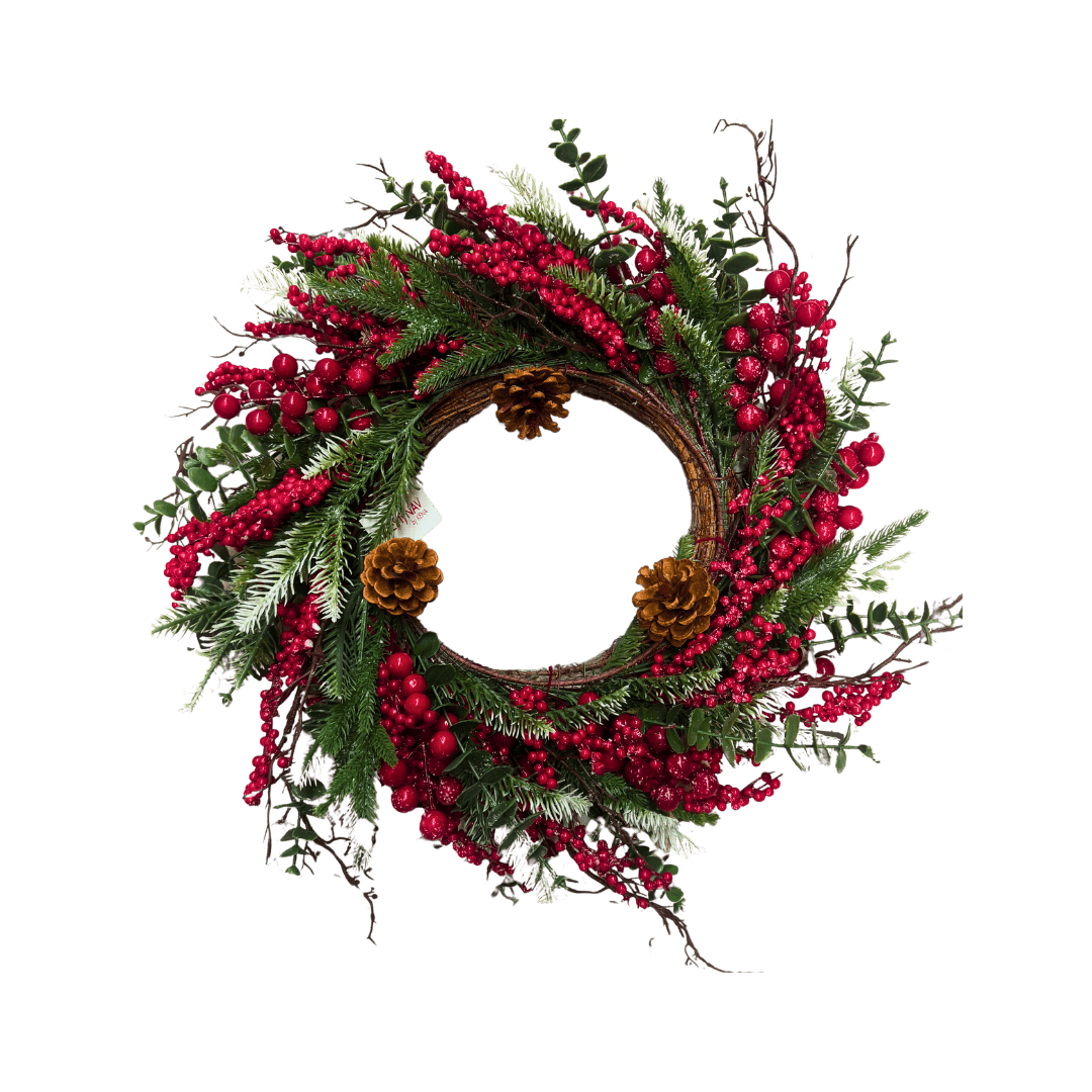 CORONA BERRIES CON PIÑAS 66CM