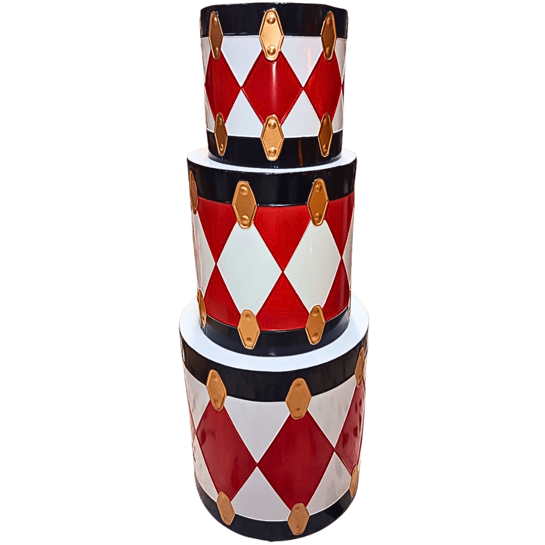 Tambores metalicos c/3 pz rojo 20cm/28cm/35cm