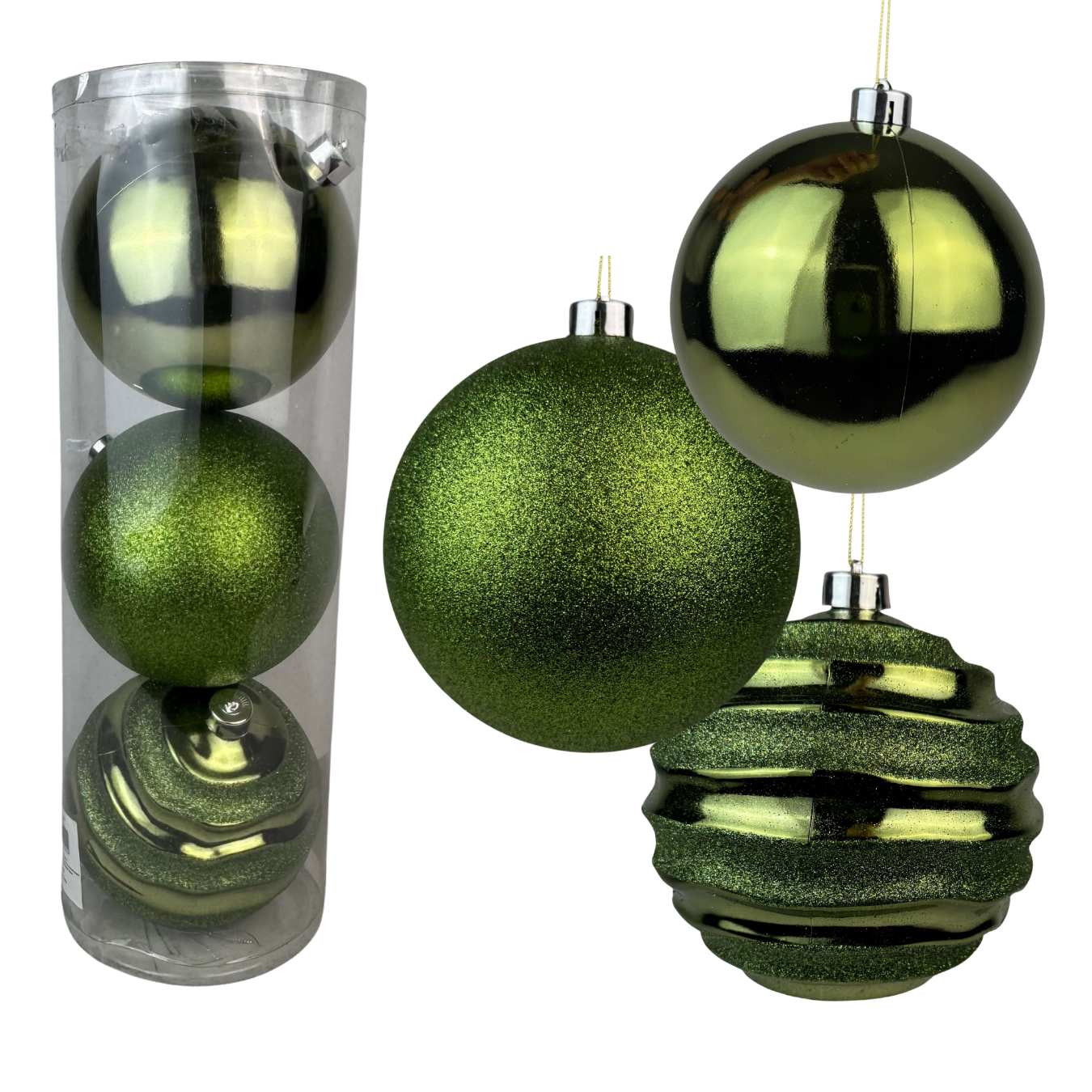 (BHK00226OL) Tubo de esferas c/3 pz 15 cm verde oliva