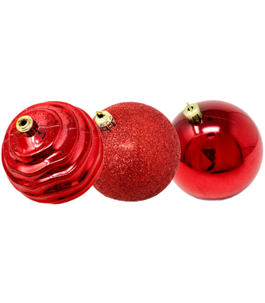 (BHK01004R) Pack de esferas de 8cm c/9 pz rojo