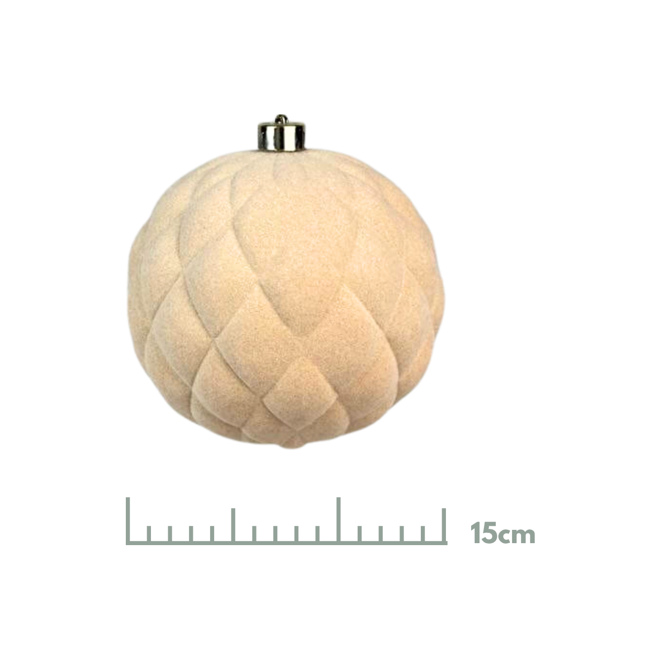 (BHK01222CH) Esfera terciopelo 15 cm champaña