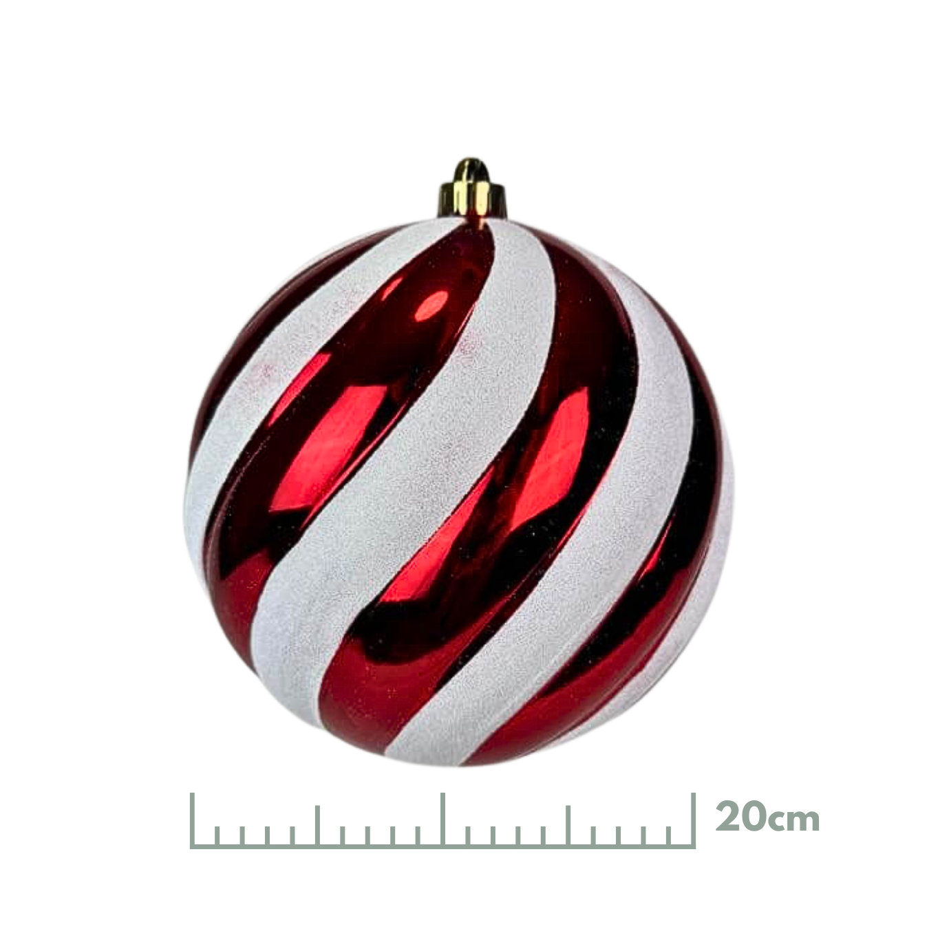 (BHK01247RW) Esfera 20 CM Rojo/Blanco