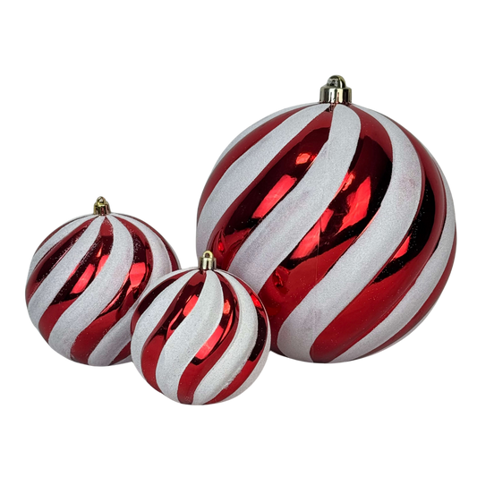 (BHK01247RW) Esfera 20 CM Rojo/Blanco