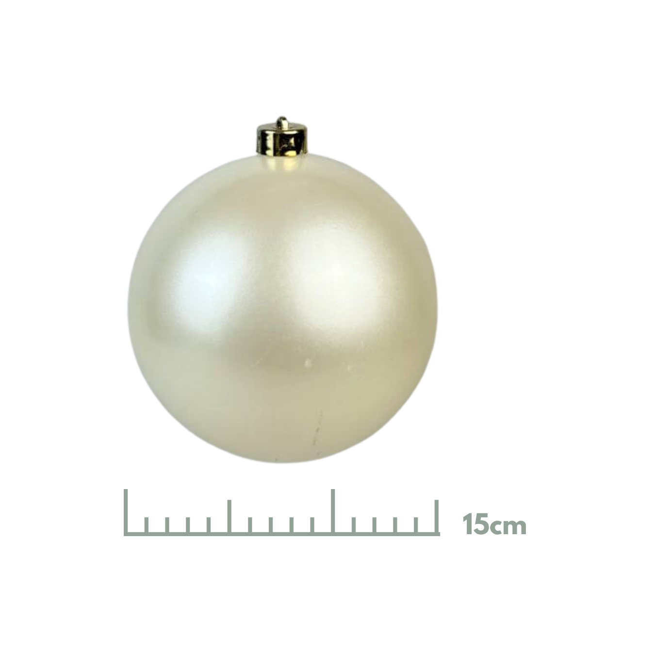 Esfera perlada crema, medidas 15 cm/20 cm
