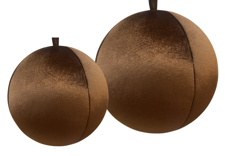 Esfera Terciopelo 17.5 y 25 Cm Cafe