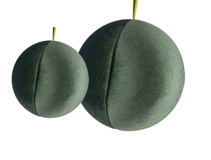 Esfera Terciopelo 17.5 y 25 Cm Verde Olivio