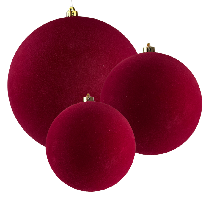 Esfera Terciopelo Rojo Obscuro 20, 25 y 30 cm