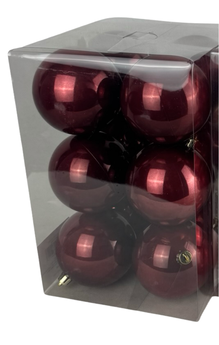 (BHK01312LBU) Paq. Esfera Perlizada 8 Cm 12 Pz Vino