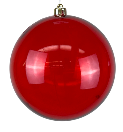 (BHK01334R) Esfera Transparente 20 Cm Rojo