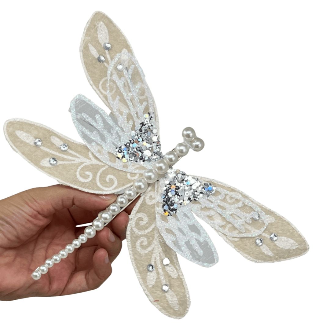 (Ccy00100ch) Libelula Brillante 20X18Cm Blanco champagne